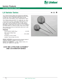 Datasheet V130LA10A manufacturer Littelfuse
